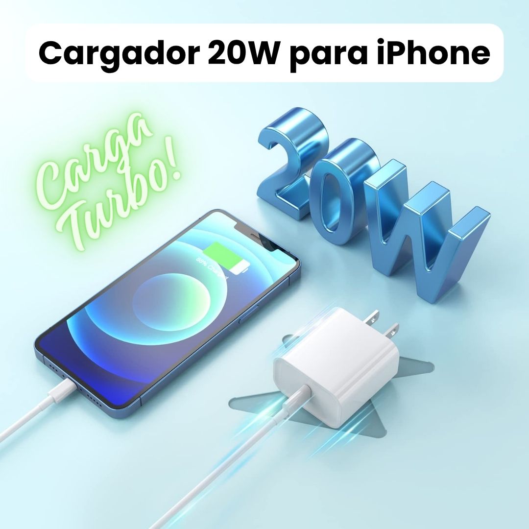 ⚡🔌 CARGADOR 20W (CARGA RÁPIDA) USB C - LIGHTNING IPHONE 11 AL 14PROMAX 🔋⚡