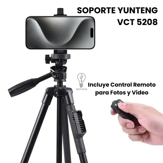 📲 SOPORTE (TRÍPODE SELFIE) PARA SMARTPHONE YUNTENG VCT5208