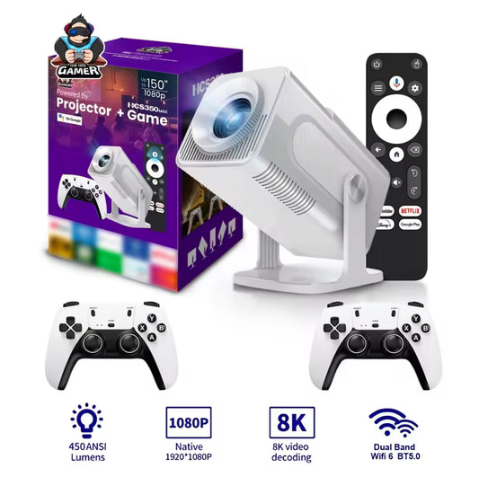 🎥 PROYECTOR PORTÁTIL HCS350MAX | 1080P Android 11 + Control x Voz y 2 Mandos 🎮