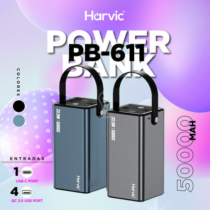 🔋 POWERBANK HARVIC PB-611 (50.000 MAH) 🔌