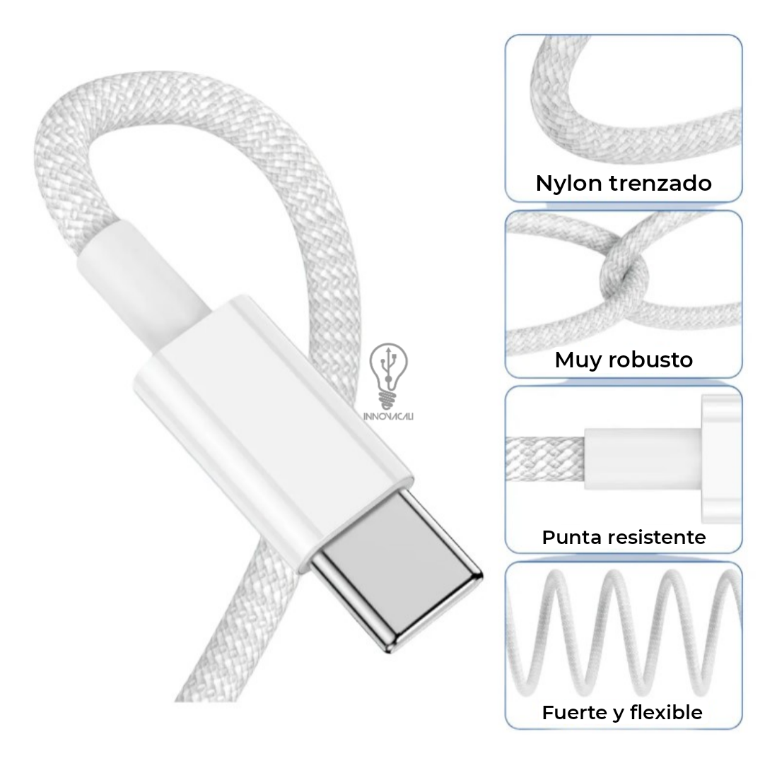 ⚡🔌 CARGADOR 20W (CARGA TURBO) USB C - USB C IPHONE 15-16 🔋⚡