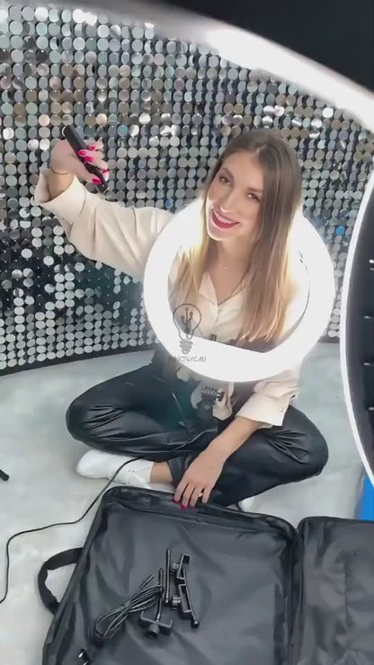 💡 Aro Selfie Profesional de 45 CM (18") | 3 Tonos, Maletín, Control y 3 soportes de Celular